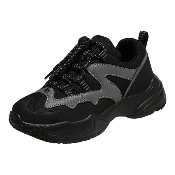 CAICJ98 Boys Girls Sneakers Kids Casual Walking Shoes Lightwight Breathable Running Shoes Boys Girls Black,2.5(Little Kid/Big Kid)