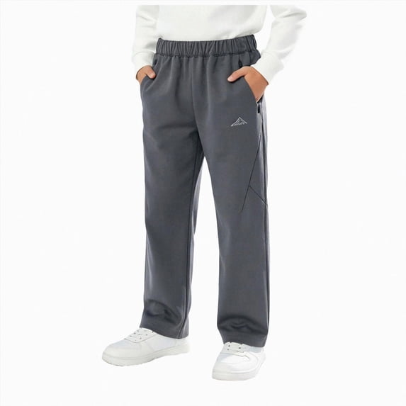CAICJ98 Boys Girls Softshell Skiing Snow Hiking Pants Fleece Lined Kids Waterproof Outdoor Trousers Bottoms,Size 9-10 Years