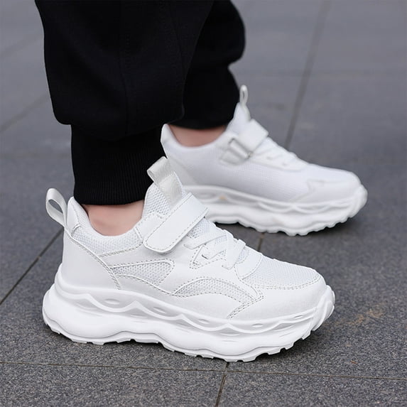 CAICJ98 Boys Girls Tennis Shoes Lightweight Breathable Walking Shoes Casual Sneakers for Girls Boys White,13(Little Kid/Big Kid)