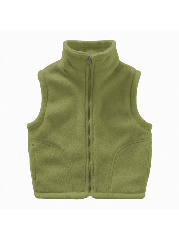 Boys Girls Zip Up Fleece Jacket Kids Toodler Lightweight Outerwear Long Sleeve Mock Neck Coat with Pockets (AG,11-12 Years)