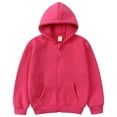 thumbnail image 1 of CAICJ98 Boys Girls Zip Up Hoodie Youth Solid Classic Hoodies Soft Hooded Full Zip Sweatshirts for Children Hot Pink,4-5 Years, 1 of 7