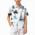 thumbnail image 1 of CAICJ98 Boys Hawaiian Shirt Short Sleeve Button Down Shirt Kids Casual Floral Tropical Beach Shirts (Sky Blue,11-12 Years), 1 of 6