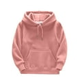 thumbnail image 1 of CAICJ98 Boys Hooded Sweatshirt Kids Child Toddler Boys Girls Solid Long Sleeve Patchwork Hooded Thickened Warm Sweatshirt Pullover Blouse Tops Out Pink,3-4 Years, 1 of 3
