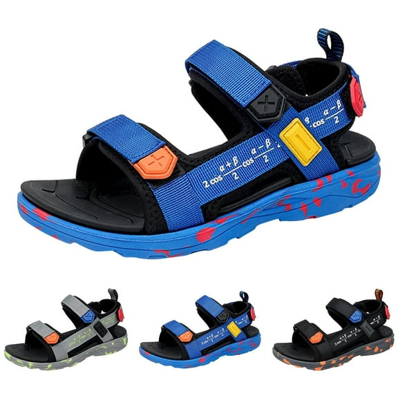 CAICJ98 Boys' Sandals Open Toe Summer Sport Athletic Water Sandals Adjustable Hook & Loop Straps Lightweight Breathable Non-slip Sandals Outdoor Walking Footwear for Kids Blue,12(Little Kid/Big Kid)