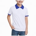 thumbnail image 1 of CAICJ98 Boys Short Sleeve Polo Shirts Kids Toddler Athletic Performance Golf Polo School Uniform Collared Shirt (Blue,5-6 Years), 1 of 4