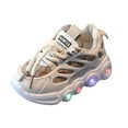 thumbnail image 1 of CAICJ98 Boys Sneakers Children LED Light Strip Shoes Lace Up Canvas Shoes Kids Casual Shoes Light Up Shoes Walking Shoes Shoes Little Girls,卡其, 1 of 5