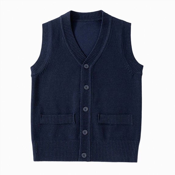 CAICJ98 Boys Sweater Vest Cable Knit Cotton Toddler Boy Sweater Uniform Sleeveless Vest Kids Toddler Fall Winter Clothes Navy,11-13 Years