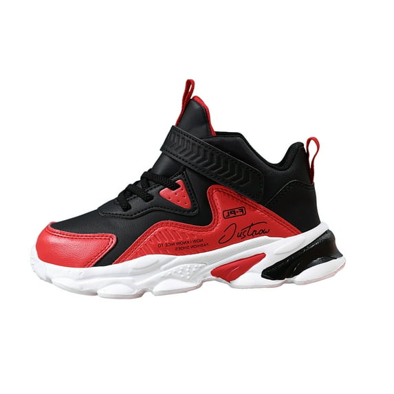 CAICJ98 Boys Wide Sneakers High Top Youth Casual Sports Fashion Shoes Breathable Comfortable Basketball Shoes Boys Red,1(Little Kid/Big Kid)