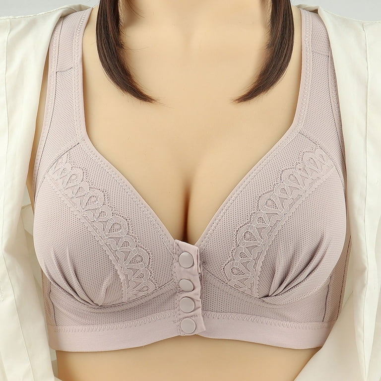 CAICJ98 Bras For Women Women's Minimizer Plus Size Bra Full Coverage  Unlined Soft Lace Underwire Purple,38