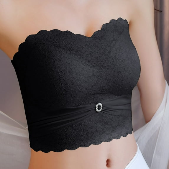 CAICJ98 Bras For Women Womens Underwire Bra Lace Floral Bra Unlined Unlined Plus Size Full Coverage Bra Black,M