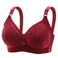 thumbnail image 1 of CAICJ98 Bras for Women No Underwire No Underwire Full Coverage Padded Push Up Wirefree Bras Seamless Bralette Soft Comfort Everyday Bra Red,48, 1 of 7