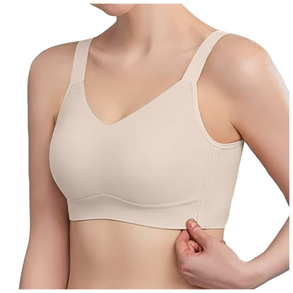 CAICJ98 Bras for Women No Underwire Wireless Bras - Seamless Push Up Full Coverage Bralettes Comfortable Everyday Bras for Women Seamless Beige,XL