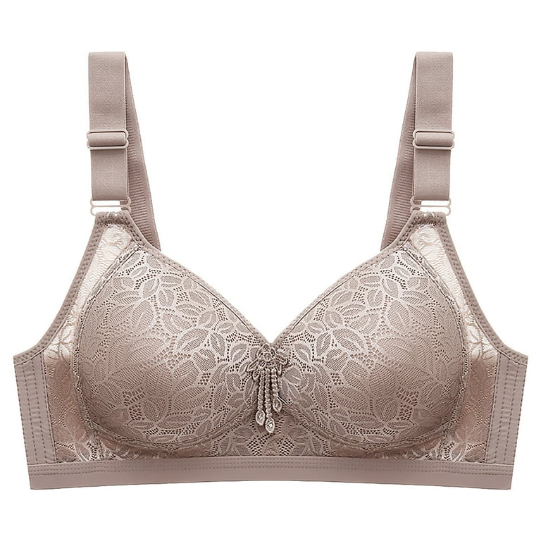 CAICJ98 Bras for Women Plus Size Minimizer Unlined Wireless Bra with Lace  Embroidery C,46/105