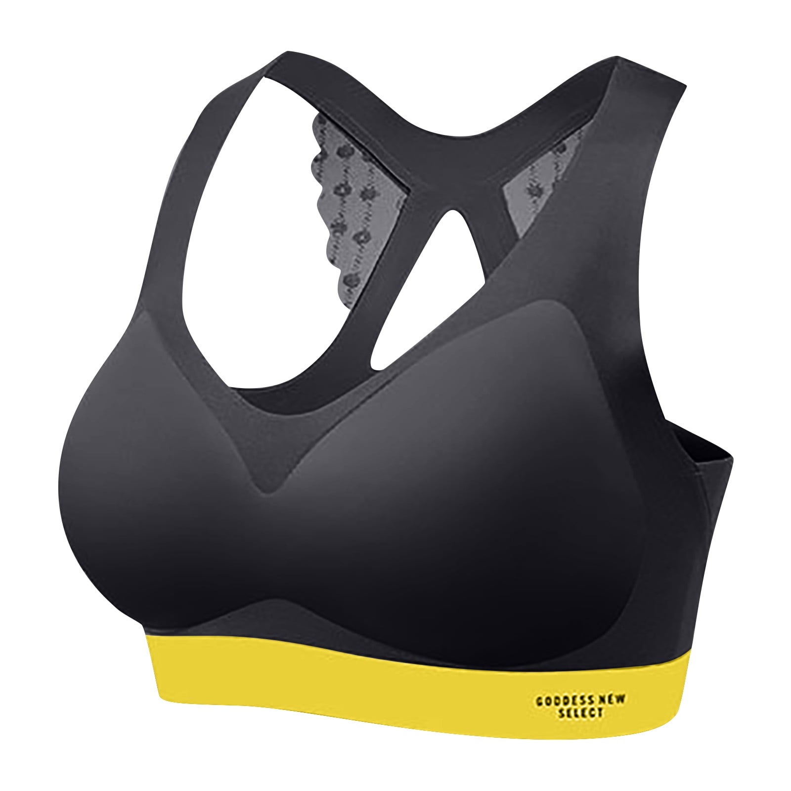CAICJ98 Bras for Women Stappy Sports Bra for Women Open Back M Support Yoga  Bra with Removable Cups Black,XL 