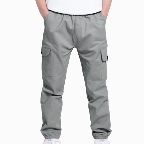 CAICJ98 Cargo Pants for Boys Elastic Waist Pull On Trousers Kids Casual Baggy Hiking Joggers Sweatpants Teen Boy Clothes,Size 12-13 Years