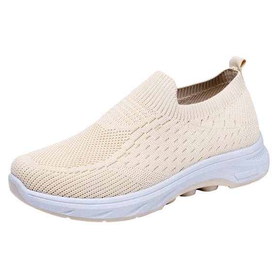 CAICJ98 Casual Shoes Fashion Women's Shoes Breathable Slip-on Mesh Outdoor Leisure Casual Sneakers Women's Shoes,Khaki