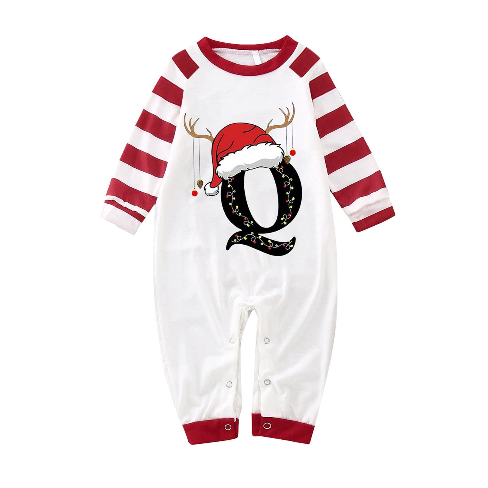 CAICJ98 Christmas Family Pajamas Parent-Child Letter Print Stripe Long ...
