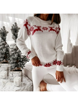 Christmas Santa Claus Letter Print Waffle Knit Sweatshirt - white / S