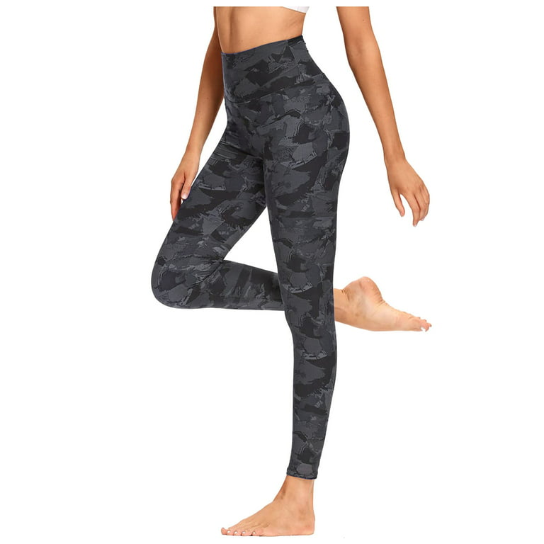 CAICJ98 Compression Leggings for Women Women's V Cross Waist Yoga Leggings  High Waisted Tummy Control Workout Running Pants Black,M 