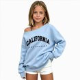thumbnail image 1 of CAICJ98 Cute Sweatshirts for Teen Girls Lightweight Off The Shoulder Shirts Kids Girls Oversized Letter Print Pullover Long Sleeve Y2K Trendy Loose Fit Tunic Tops, Size 5-6 Years, 1 of 5