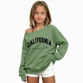 thumbnail image 1 of CAICJ98 Cute Sweatshirts for Teen Girls Lightweight Off The Shoulder Shirts Kids Girls Oversized Letter Print Pullover Long Sleeve Y2K Trendy Loose Fit Tunic Tops, Size 13-14 Years, 1 of 5