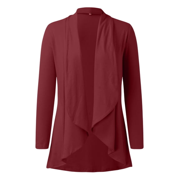 CAICJ98 Fall Clothes for Women 2023 Women's Lightweight Oversized Cardigan Sweater Waffle Knit Long Batwing Sleeve Kimono with Pockets Red,M