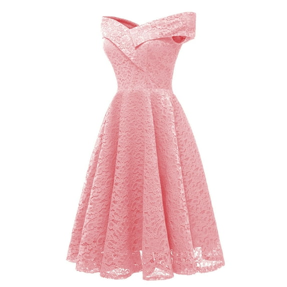 CAICJ98 Fall Dresses for Women 2023 Women's Plus Size Formal Dress, Off The Shoulder Half Sleeve Slim Fit Glitter Party Gowns Pink,S
