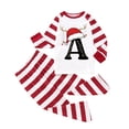 thumbnail image 1 of CAICJ98 Family Christmas Pajamas Matching Sets, Parent-Child Letter Print Stripe Long Sleeve Tops + Stripe Pants for Men/Women/Kids/Baby Holiday Sleepwear Pjs Set,2-9 Years, 1 of 5