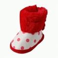 thumbnail image 1 of CAICJ98 Fleece Baby Booties Warm Cozy Baby Slippers, Easy to Put on, Christmas Baby Gifts, Soft Newborn Booties Non-Slip Adjustable Baby Boy Girl Boots Red,4(Infant), 1 of 5