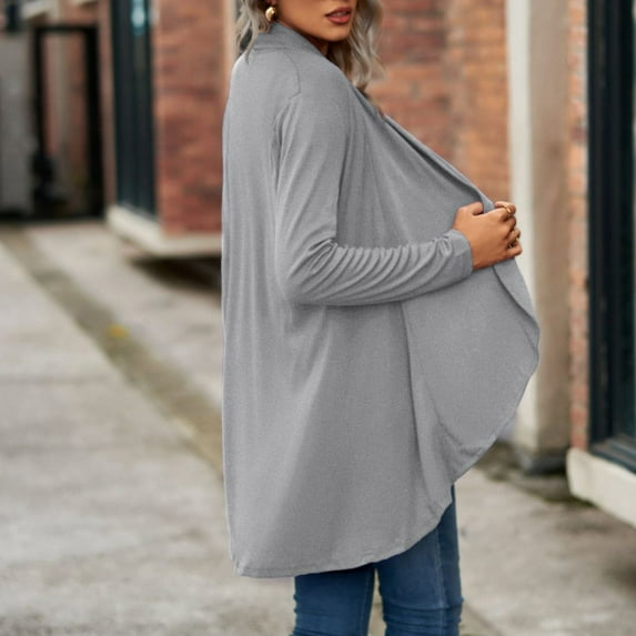 "CAICJ98 For Women Women's Button Down Cable Knit Cardigan Long Sleeve Stand Collar Cardigan Sweaters Fall Outwear Grey,XL"