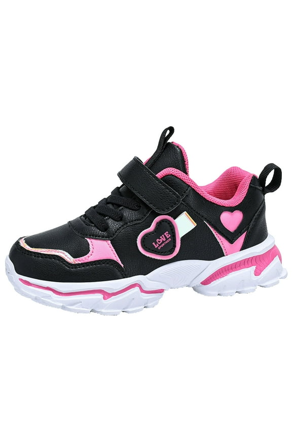 Girl Athletic Shoes Comfort Leather Casual School Shoes Athletic Sneakers for Girls Black (Little kid/Big kid),12