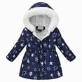 thumbnail image 1 of CAICJ98 Girl's Coat Winter Outwear Hooded Puffer Jacket Kids Parka Fleece Snow With Pocket (Blue,11-12 Years), 1 of 9