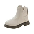 thumbnail image 1 of CAICJ98 Girls Ankle Booties Boys Girls Side Zipper Lace Up Work Boots Combat Kids Boots Boys White (Toddler/Little Kid/Big Kid),1, 1 of 6