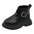 thumbnail image 1 of CAICJ98 Girls Ankle Booties Fashion Kids Solid Color Kids Boots Boys Black (Toddler/Little Kid),7.5, 1 of 7