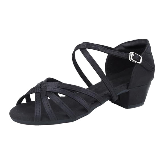 CAICJ98 Girls Ballroom Shoes Kids Salsa Latin Dance Shoes Low Heel Girls Tango Dance Cha Cha Shoes (Little Kid/Big Kid),3.5