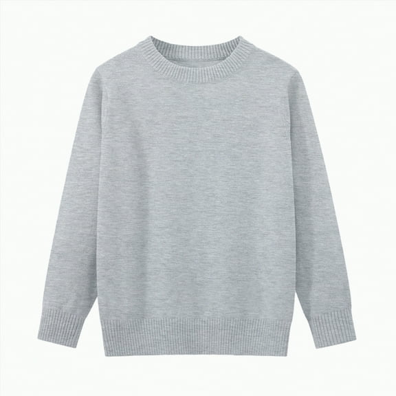 CAICJ98 Girls Crewneck Knit Pullover Sweaters Long Sleeve Oversized Knit Sweaters for Toddler Girls Cute Jumper Tops Fall Winter Clothes Grey,2-3 Years