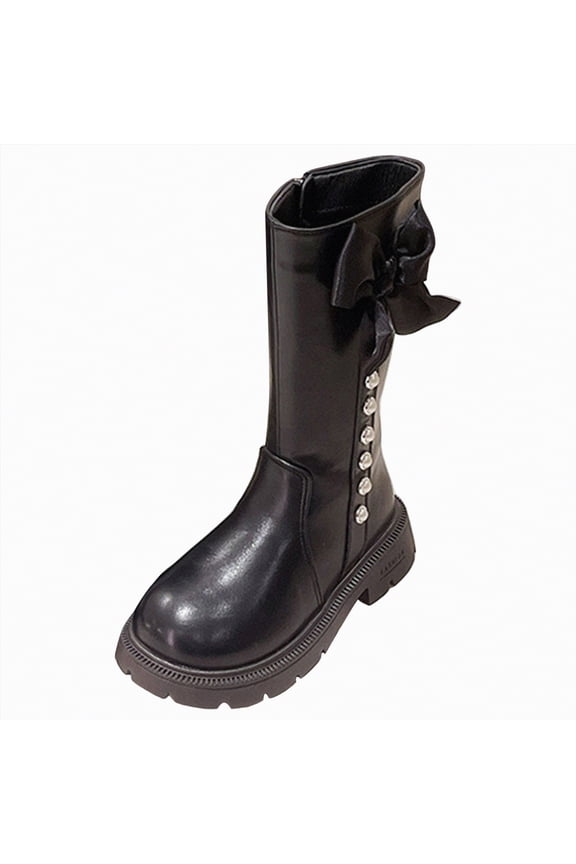 Girls Knee High Riding Boots Fashion Winter Boots Zipper Tall Little Girls Boots (Little Kid/Big Kid),1.5