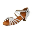 thumbnail image 1 of CAICJ98 Girls Latin Dance Shoes Low Heels Tango Salsa Ballroom Shoes for Girls (Little Kid/Big Kid),1.5, 1 of 4