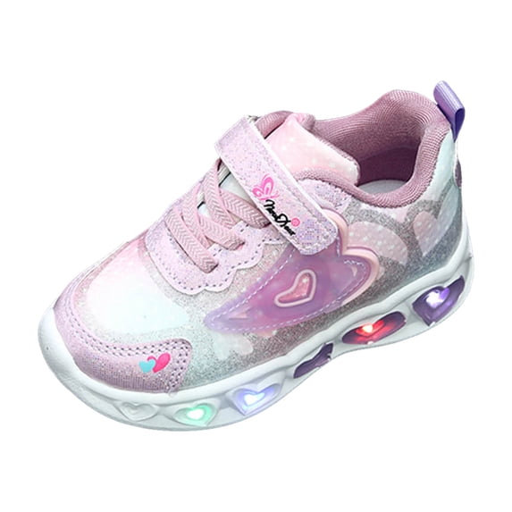 CAICJ98 Girls Light Up Sneakers Breathable Running Shoes Lightweight Sport Sneakers for Toddler Girls Purple,6(Toddler/Little Kid)