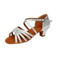 thumbnail image 1 of CAICJ98 Girls Low Heels Ballroom Shoes Latin Dance Shoes Salsa Tango Performance Practice Dance Shoes (Little Kid/Big Kid),13.5, 1 of 6