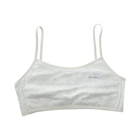 CAICJ98 Girls Seamless Training Bra Cami Sports Bra for Girls Stretch Performance Seamless Bra Grey,One Size(10-12Y)