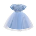 thumbnail image 1 of CAICJ98 Girls Sequin Dress Pageant Toddler Girl Dress Party Sparkly Flower Girl Dresses Wedding Birthday Gown Blue,2-3 Years, 1 of 7