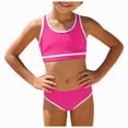 thumbnail image 1 of CAICJ98 Girls Swimsuits 2 Piece Bathing Suit Bikini Set Beach Sporty Color Block Girls' Swimwear (10-11 Years,Hot Pink), 1 of 7