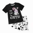 thumbnail image 1 of CAICJ98 Girls Toddler Summer Clothes 2T 3T 4T 5T Kids 2-12 Years Girls Short Sleeve Cow Print T-Shirt Tops Print Shorts Set 2Pcs Casual Cute Toddler Girl Outfits (Black,6-7 Years）, 1 of 4