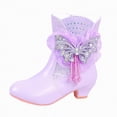 thumbnail image 1 of CAICJ98 Girls Winter Low Heel Warm Ankle Boots Glitter Sequin Crystal Rhinestone Princess Booties with Side Zipper (Little Kid/Big Kid),2.5, 1 of 7