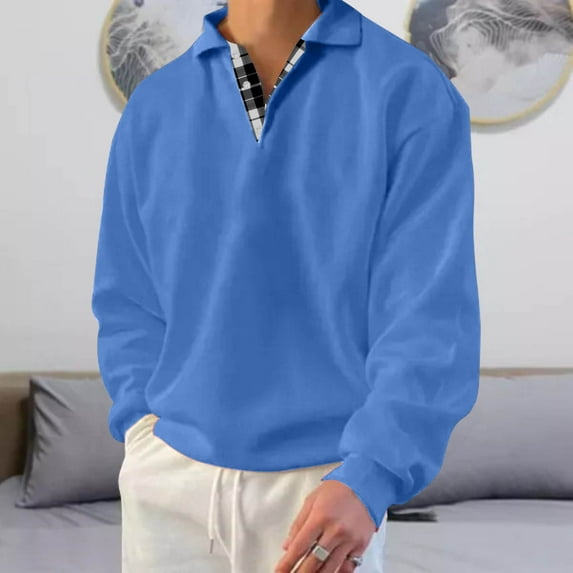 CAICJ98 Graphic Hoodies Mens Hoodies Pullover Long Sleeve Hoodie Sweatshirts for Men Lightweight Drop Cut Solid Cotton Blend Blue,M