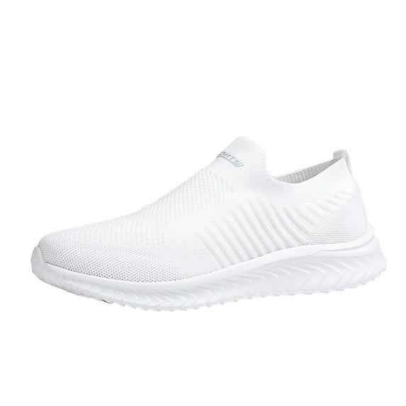 CAICJ98 Gym Shoes Women Women Sneakers Comfort Slip On Wedges Shoes Breathable Mesh Walking Shoes,White