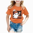 thumbnail image 1 of CAICJ98 Halloween Boys Girls Shirt Cute Pumpkin Ghost Tshirt Short Sleeve Tee Tops Spooky Season Fall Outfits Halloween Toddler Shirts (Orange,4-5 Years), 1 of 5