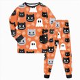 thumbnail image 1 of CAICJ98 Halloween Pajamas for Boys Pumpkin Ghost Pajamas for Toddler Girls Long Sleeve Top and Pants Pjs Set Kids 2 Piece Soft Cotton Sleepwear (2-3 T,Orange), 1 of 9