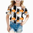 thumbnail image 1 of CAICJ98 Halloween Shirt for Toddler Boy Girl Pumpkin Ghost Tshirts Kids Cotton Short Sleeve Tees Halloween Shirt for Boys Girls (Black,8-9 Years), 1 of 6
